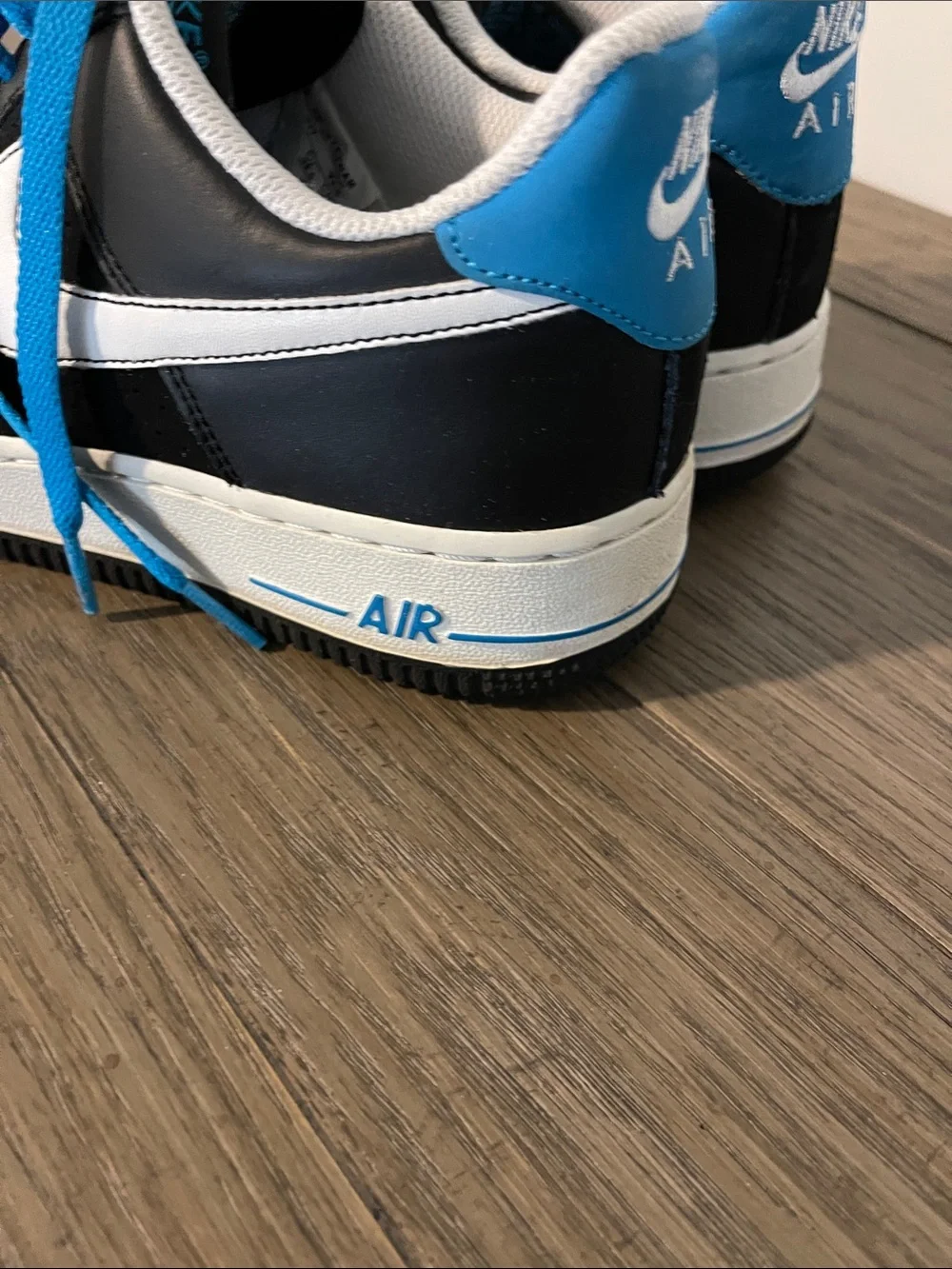 Nike Air Force 1 Youth Size 6 Black and Blue Low-Top Sneakers